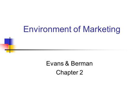 Environment of Marketing