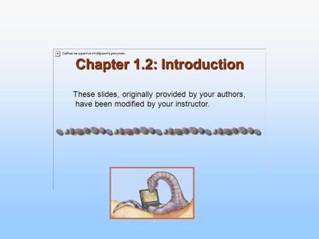 Chapter 1.2: Introduction These slides, originally provided by your authors, have been modified by your instructor.