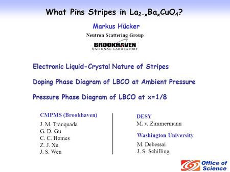 What Pins Stripes in La2-xBaxCuO4? Neutron Scattering Group