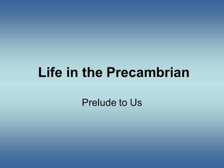 Life in the Precambrian Prelude to Us. Life A Short Summary Slime Mold Tardigrade.