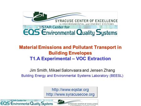 Material Emissions and Pollutant Transport in Building.