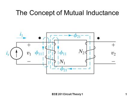 ECE 201 Circuit Theory 11 The Concept of Mutual Inductance.