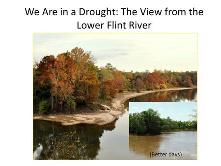 We Are in a Drought: The View from the Lower Flint River (Better days)