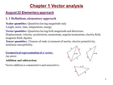 Chapter 1 Vector analysis