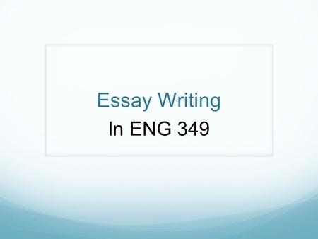 Essay Writing In ENG 349. Your Essay Assignment Chose a topic from our readings in the Hayhoe book that interests you and that you want to learn more.