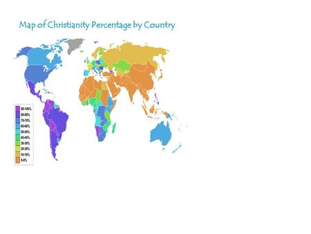 Map of Christianity Percentage by Country. Fast Facts  Judaism is the religion of more than 14 million people throughout the world.  A synagogue is.