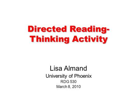 Directed Reading-Thinking Activity