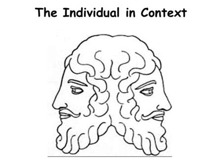 The Individual in Context. Pressures? External: Associations Internal: Books Self-Concept.