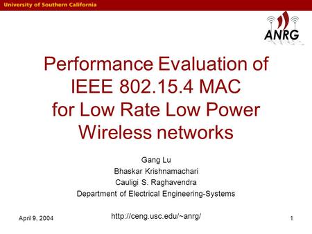 Performance Evaluation of IEEE