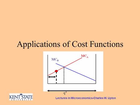 Lectures in Microeconomics-Charles W. Upton Applications of Cost Functions.