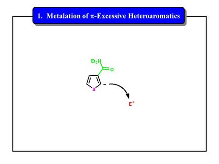 1. Metalation of p-Excessive Heteroaromatics