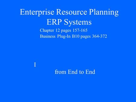 Enterprise Resource Planning ERP Systems