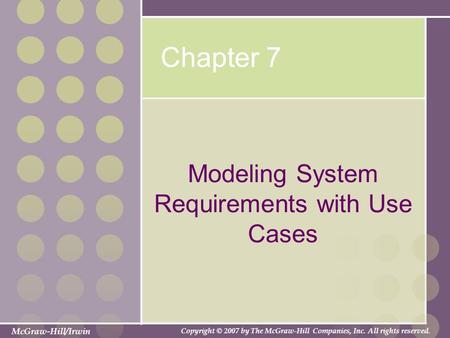 Modeling System Requirements with Use Cases