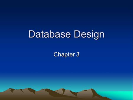 Database Design Chapter 3.