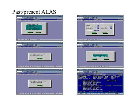 Past/present ALAS. CAD Node Maps Crash Locations text Text - node ID, x, y MapBasic interpolation program MapInfo Crash Locations CAD node file MGE (unit.