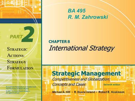 CHAPTER 8 International Strategy