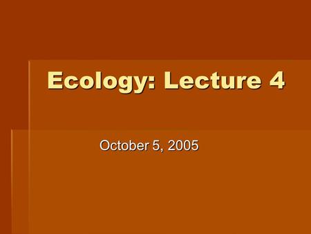 Ecology: Lecture 4 October 5, 2005. Laysan’s albatross: Population at Midway I., breeding season Photo courtesy of Painet photos.