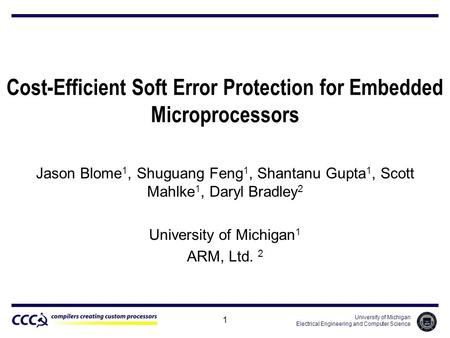 Cost-Efficient Soft Error Protection for Embedded Microprocessors