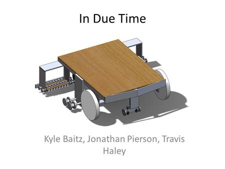 In Due Time Kyle Baitz, Jonathan Pierson, Travis Haley.
