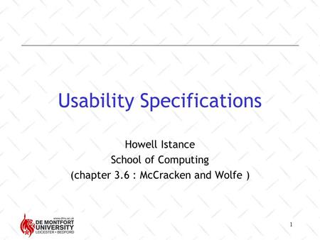 Usability Specifications