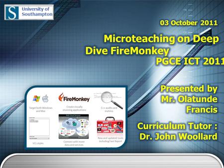 Aims 1 Introduction 2 FireMonkey in Details 3 Demo 4 Summary 5 Overview.