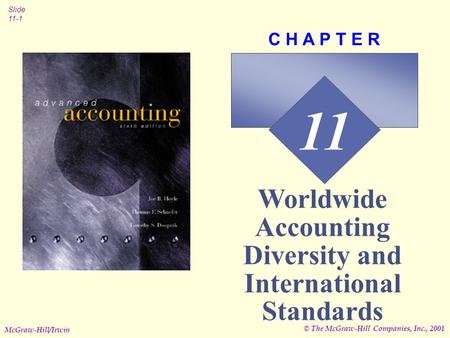 © The McGraw-Hill Companies, Inc., 2001 Slide 11-1 McGraw-Hill/Irwin 11 C H A P T E R Worldwide Accounting Diversity and International Standards.
