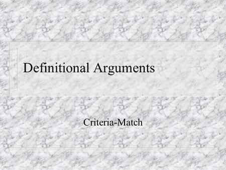 Definitional Arguments