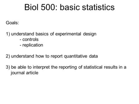 Biol 500: basic statistics
