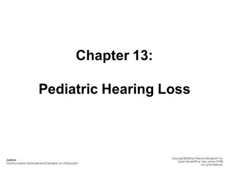 Chapter 13: Pediatric Hearing Loss