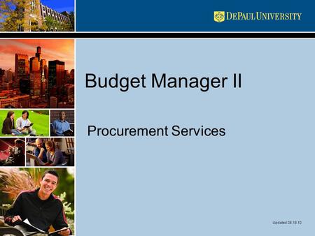 Budget Manager II Procurement Services Updated 08.19.10.