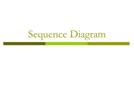 Sequence Diagram. What is Sequence Diagram?  Sequence Diagram is a dynamic model of a use case, showing the interaction among classes during a specified.