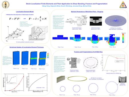 Strain Localization Finite Elements and Their Application to Shear Banding, Fracture and Fragmentation Qiang Yang, Alejandro Mota, Kerstin Weinberg, Jaroslaw.
