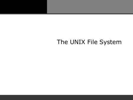 The UNIX File System.
