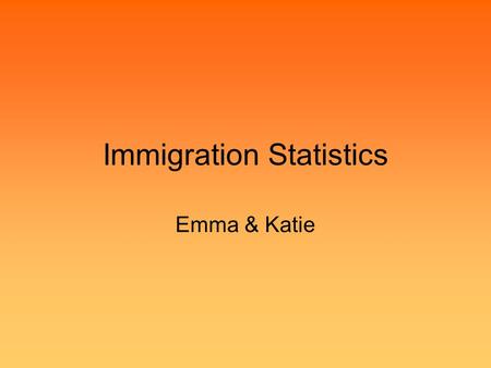 Immigration Statistics Emma & Katie. Number of immigrants In 2004 African immigrants made up 64.4% of the immigrants (90,250 people) from third world.