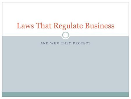 Laws That Regulate Business