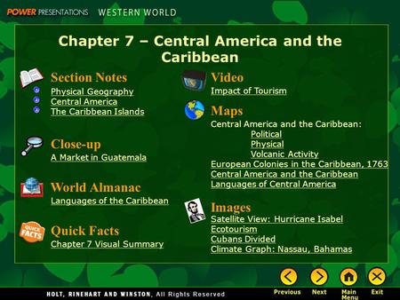 Chapter 7 – Central America and the Caribbean