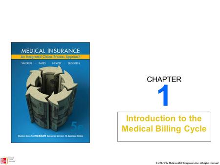 CHAPTER © 2012 The McGraw-Hill Companies, Inc. All rights reserved. 1 Introduction to the Medical Billing Cycle.