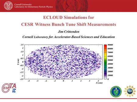 ECLOUD Simulations for CESR Witness Bunch Tune Shift Measurements Jim Crittenden Cornell Laboratory for Accelerator-Based Sciences and Education.
