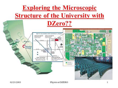 02/21/2003Physics at DZERO1 Exploring the Microscopic Structure of the University with DZero??