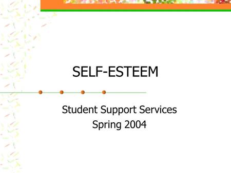 SELF-ESTEEM Student Support Services Spring 2004.