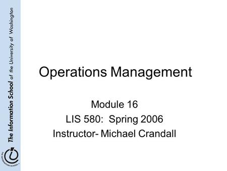 Operations Management