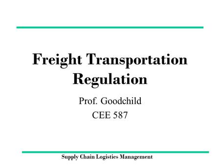 Freight Transportation Regulation