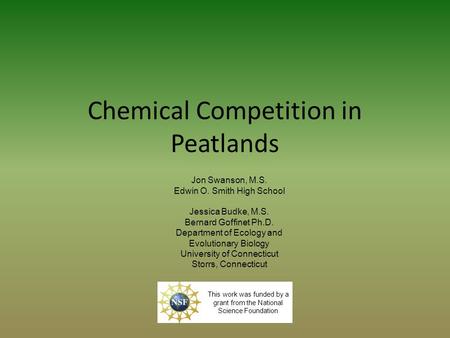 Chemical Competition in Peatlands