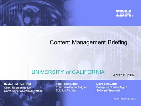 Content Management Briefing