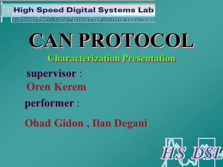 CAN PROTOCOL Characterization Presentation