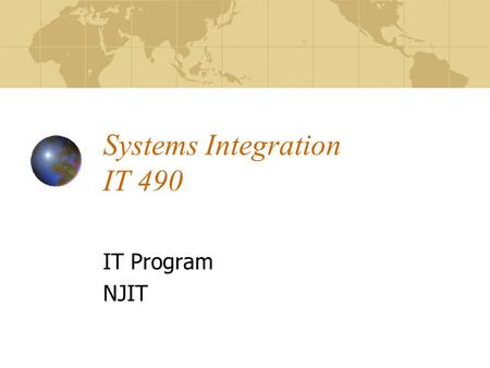 Systems Integration IT 490