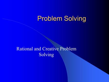 presentation on problem solving and decision making