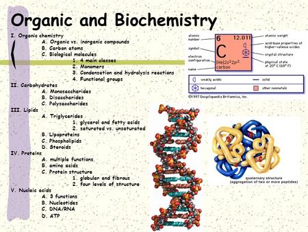 Organic and Biochemistry
