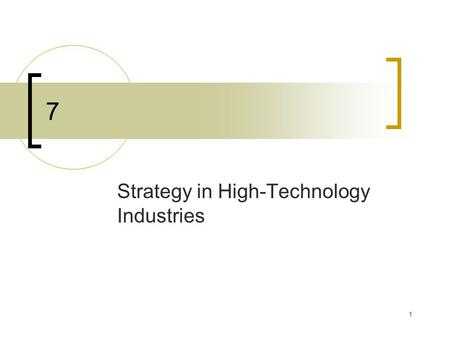 Strategy in High-Technology Industries