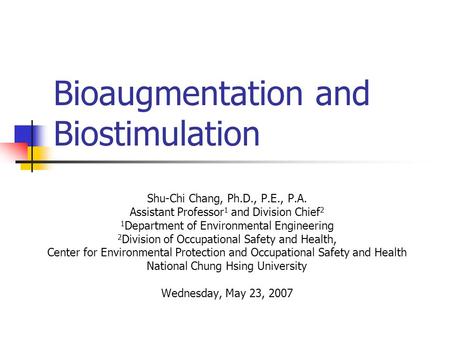 Bioaugmentation and Biostimulation